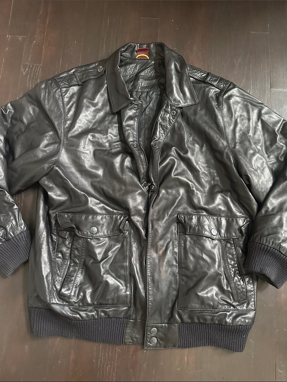 Y2K AIR JORDAN VINTAGE CALFSKIN LEATHER JACKET